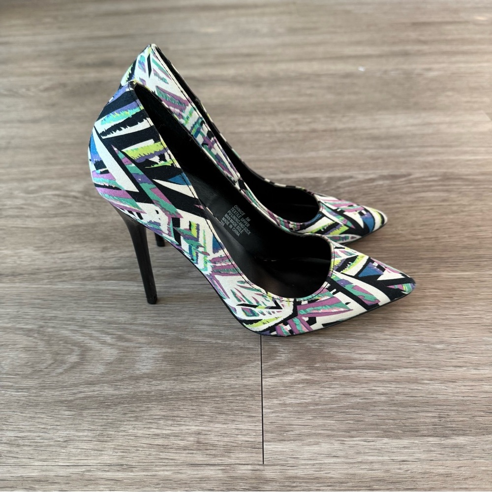 Madden Girl Abstract Pumps Purple, Green, Blue & Black, Size 5
